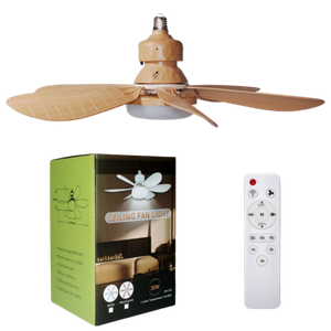 Small Ceiling Fans with Lights, socket E27 light with fan, dimmable and remote control 