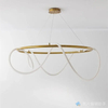Circle Chandelier Long Tube Art Designer Creative Winding Line Pendant Light