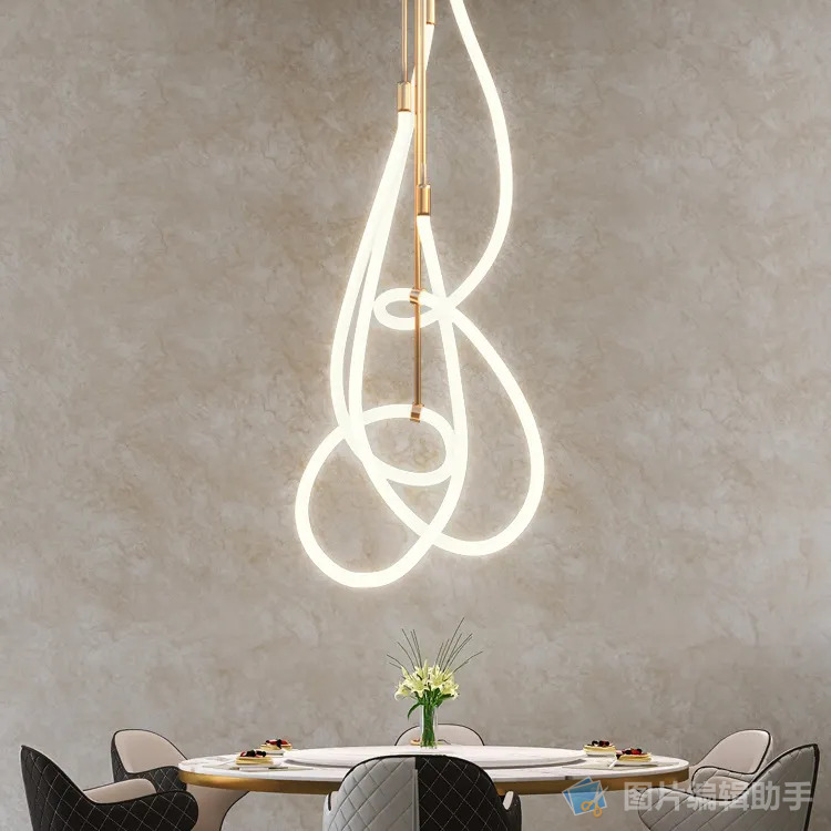 Elegant Winding Design Gold Chandelier, Contemporary Pendant Lighting